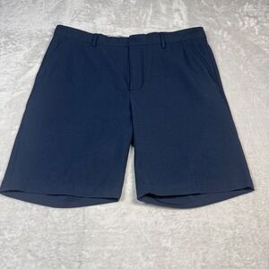 Greg Norman Mens Navy Blue Golf Shorts Size 38 Flat Front Casual Chino Preppy